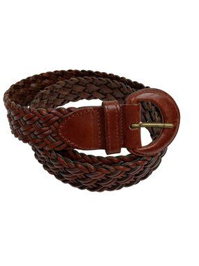New Nordstrom Handcrafted Six-Strand Braided Leather Belt Womens 1X Brown